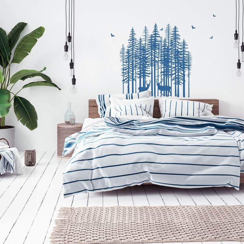 Scandinavische stijl - Bomen in de slaapkamer